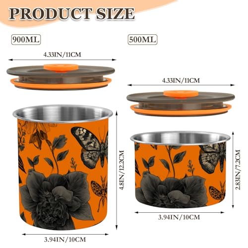 Contenedor hermético para café de acero inoxidable 900 ml miniatura 3