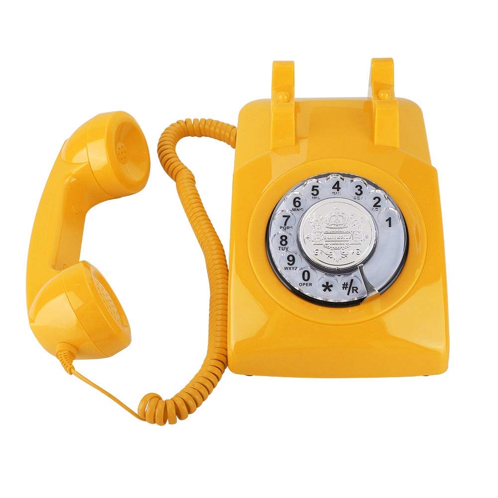 Przewodowy analogowy telefon stacjonarny Telefon, Klasyczny domowy Obróć do sypialni/biura