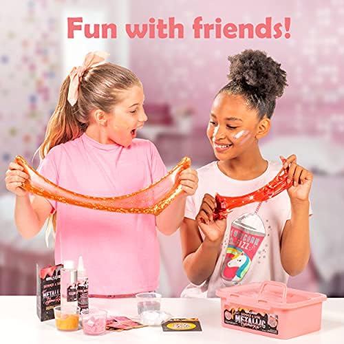 Original Stationery Mini Metallic Shimmer and Shine Slime Kit for Girls, Amazing Slime Making Kit for Girls Age 10-12 to Create Metallic Gold Slime