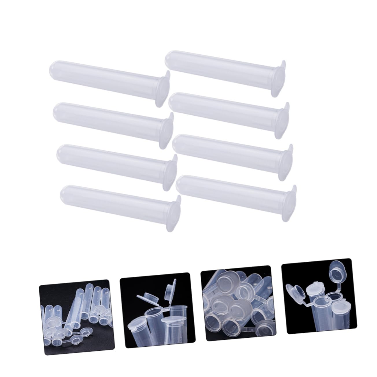 100pcs Test Tubes Scale and Cover for Sample Storage for Labs Biology Research and Experiments Material