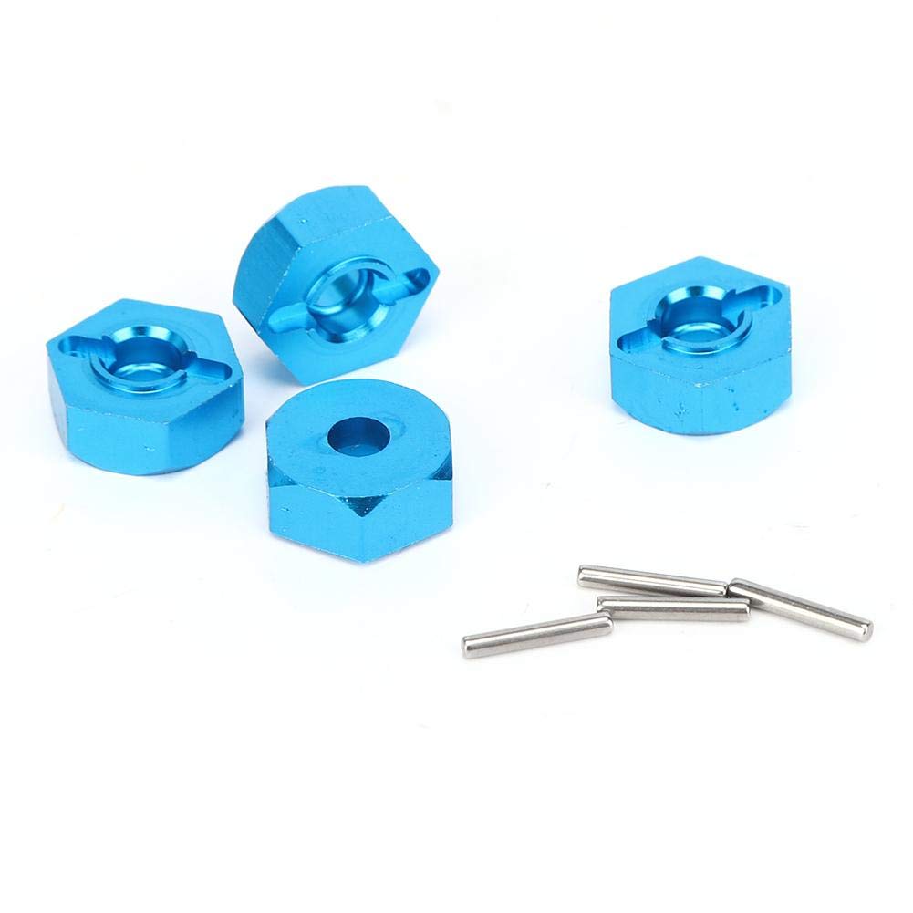 RC Hubs Nut, 5MM Metal Wheel Hex Mount Hubs Nut with Pins Compatible with WLtoys 1/14 144001 RC Car(Blue)