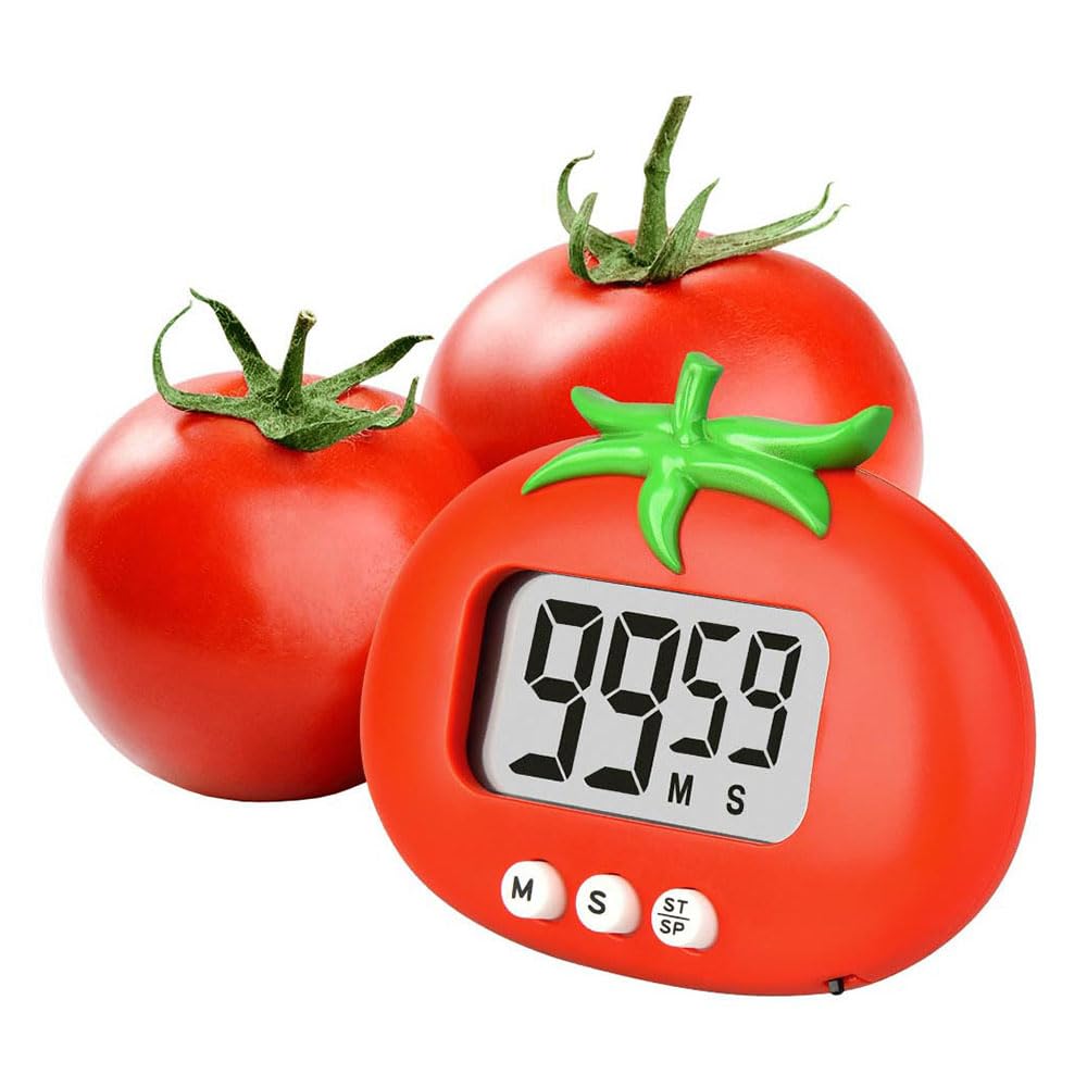 Timer elettronico a forma di pomodoro, timer da cucina da 99 minuti, timer da cucina, timer da cucina, contatori di allarme, gadget per la casa, gestione del tempo (blu), GRB1023