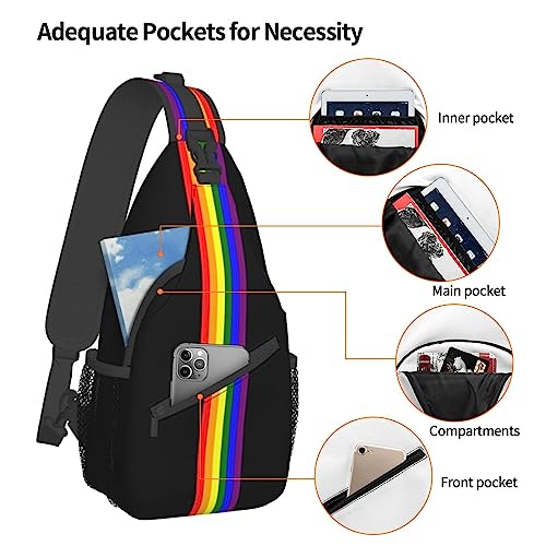 LGBT Pride Flag Sling Backpack,Casual Crossbody Shoulder Backpack Adjustable Sling Bag Chest Daypack for Men Women4