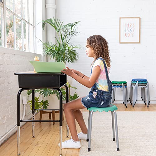 Image of ECR4Kids Daisy Stackable Stool Set, Flexible Seating, Contemporary, 8-Piece