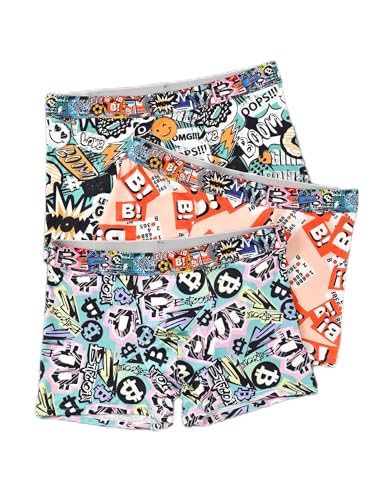 Men's Underwear Trendy Graffiti Fashion Printing Comfortable Mid-Rise Boxer Shorts 3PCS