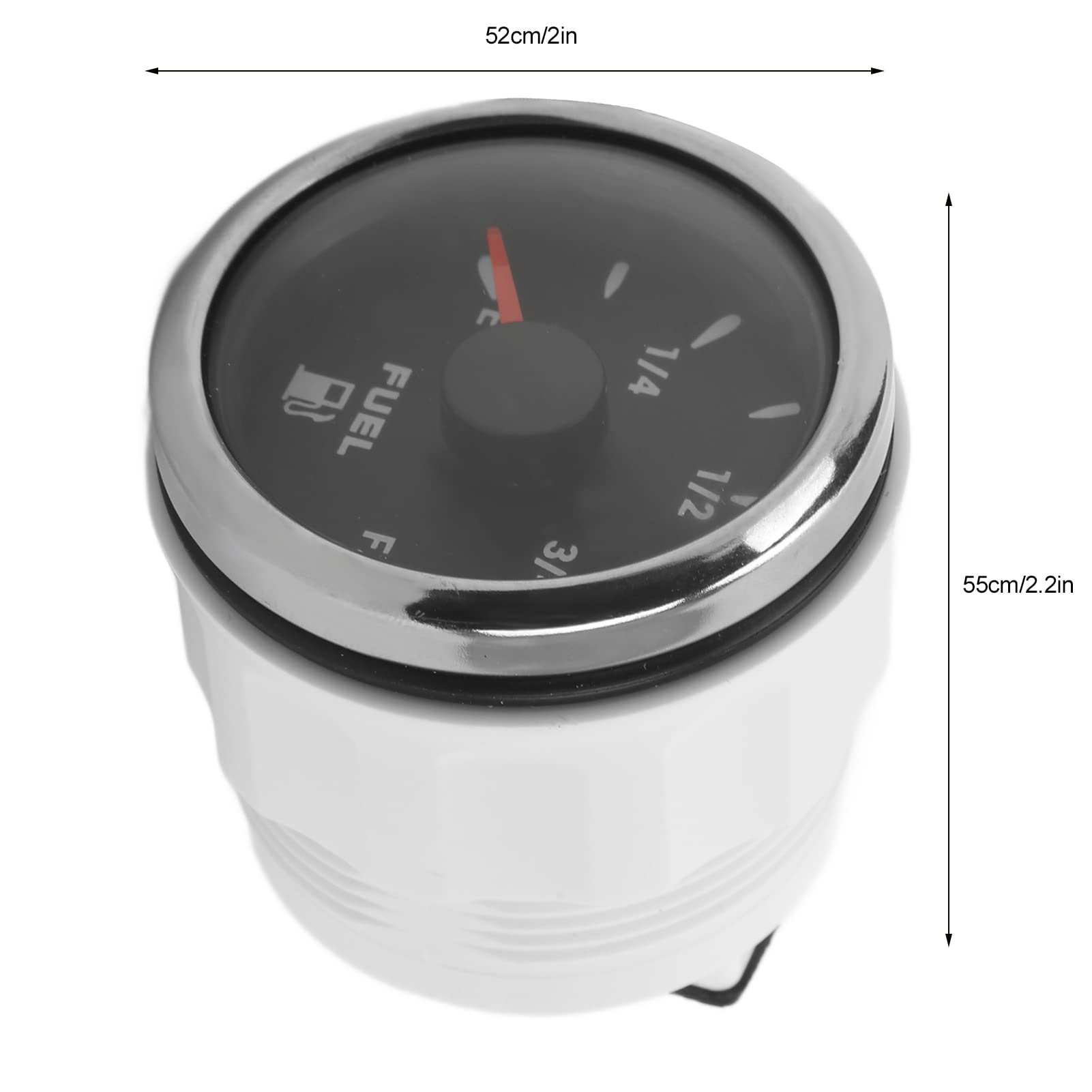 Wskaźnik Poziomu Paliwa 52mm Uniwersalny z 7 Kolorowym Podświetleniem Dla Samochodu, Łodzi, RV i Jachtu (Czarny)