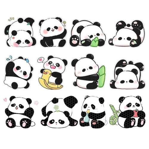 BIFHIG 12 Autocollants D'Avertissement De Voiture Panda, Autocollants De Blocage À Rayures, Autocollants Réfléchissants Et Produits De Décoration De...
