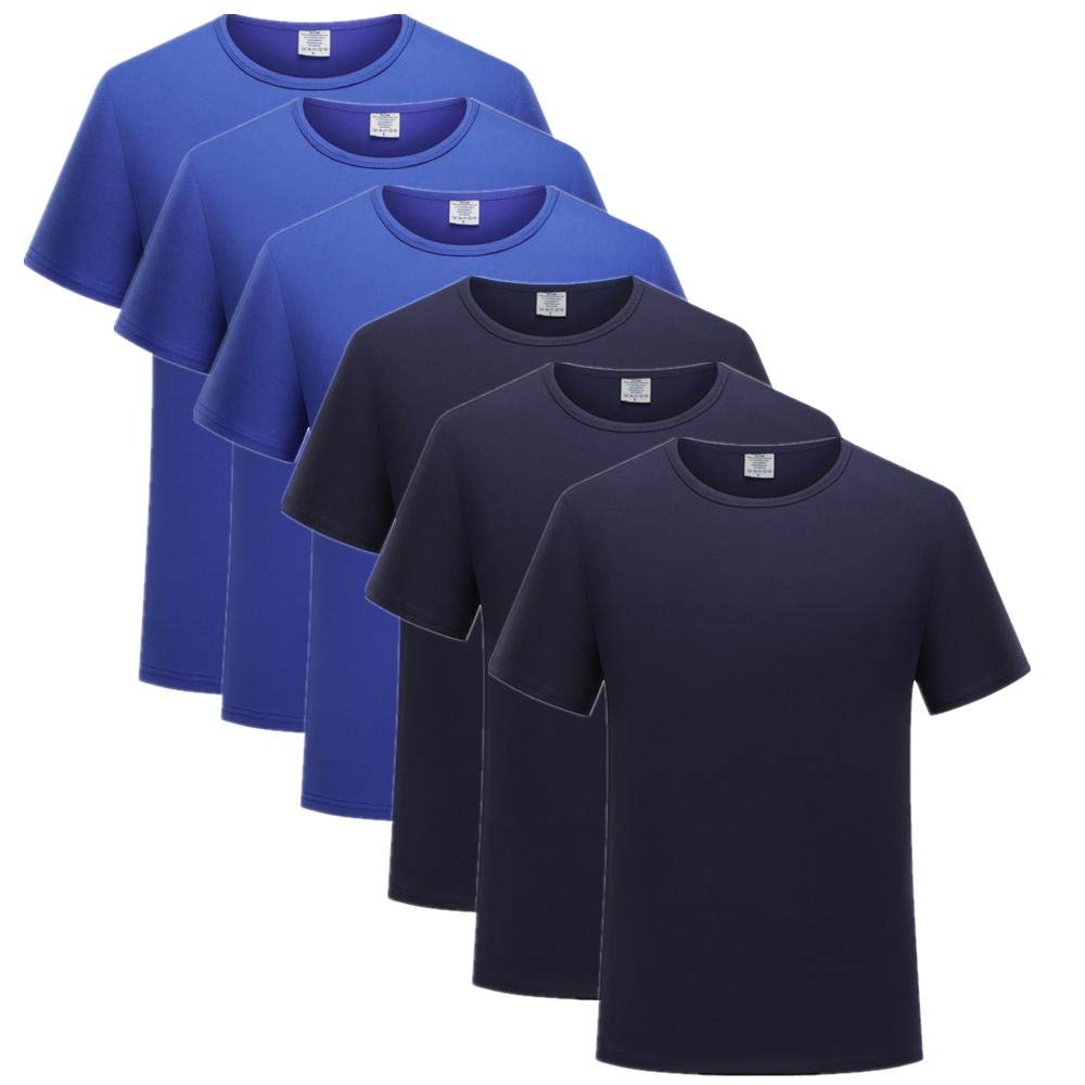 T-shirty męskie modal okrągły dekolt t-shirt kombinezon (6 sztuk), H, L