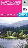 Cistercian Way Barrow-in-Furness & South Lakeland Map  Morecambe Bay  Ordnance Survey  OS Landranger Map 96  England  Walks  Cycling  Days Out  Maps  Adventure: 096