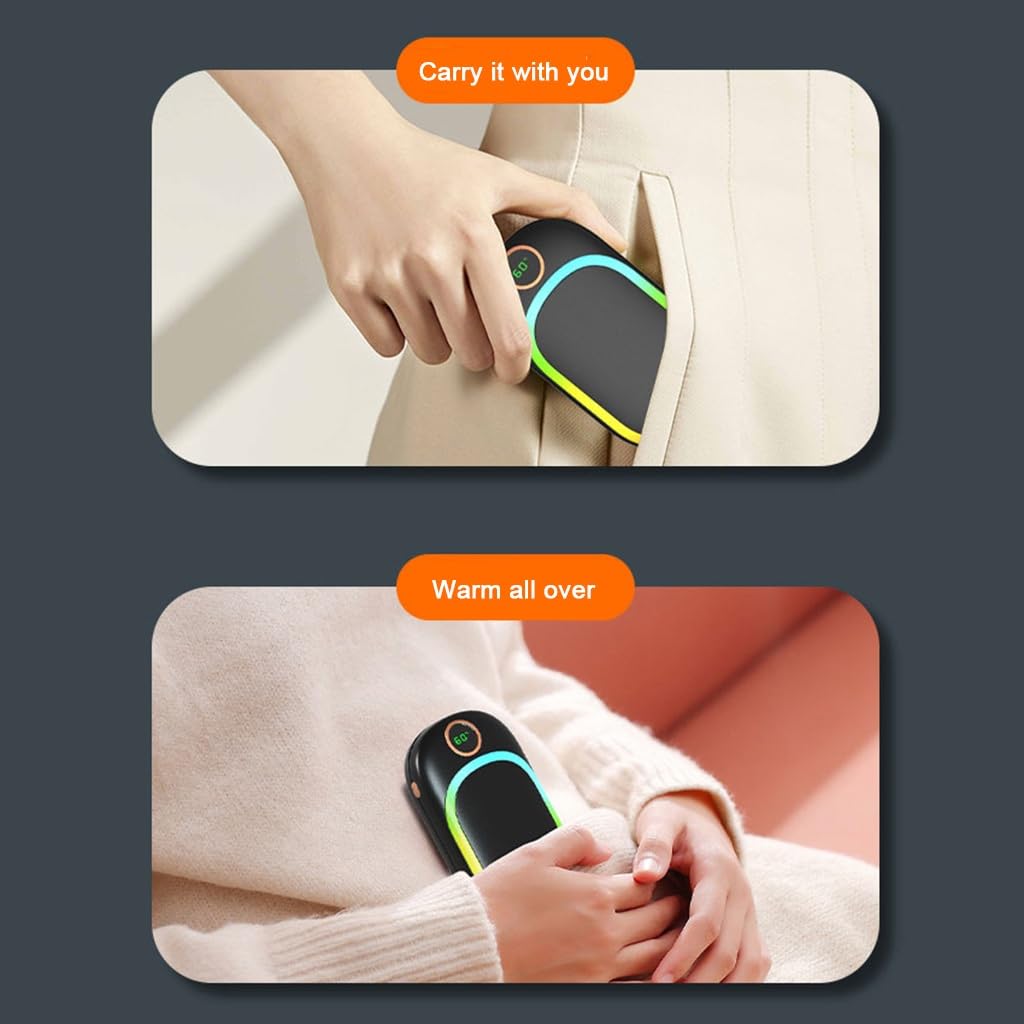 Scaldabagni elettrici ricaricabili - 10000mAh riutilizzabile Pocket Warmer, riscaldatore portatile all'aperto per campeggio, caccia, golf
