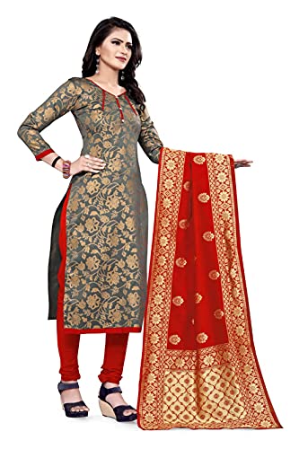Image of AKHILAM Women's Jacquard Cotton Silk Unstitched Straight Salwar Suit Dress Material (13BNRS61 Parent)