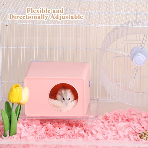 Image of Heated Nest Box for Small Birds and Hamsters Like Budgerigars, Zebra Finches, Java Sparrows, Pearl Birds, Lovebirds, Keeping Them Warm in Winter (Pink)