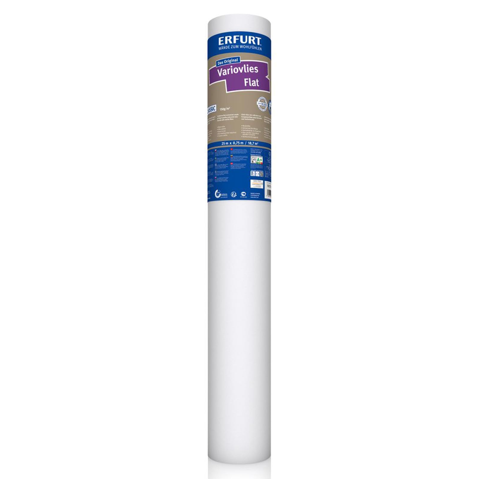 Erfurt Variovlies FLAT Premium 170g Zellulose-Glattvlies 25X0.75 Tapete 4 Rollen 1003706