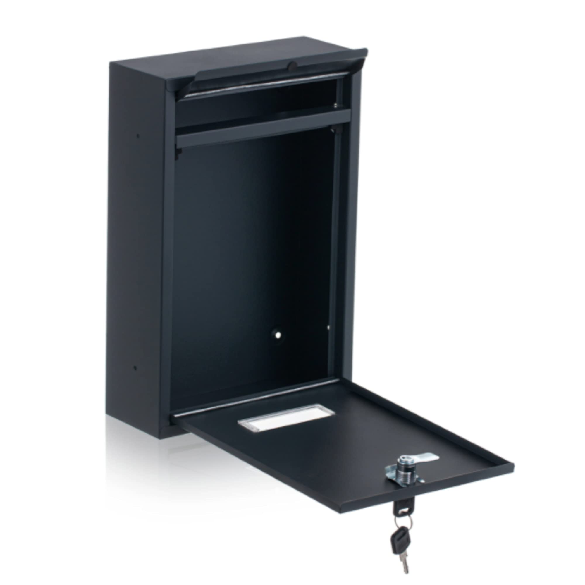 Virone Bali Boîte aux Lettres avec Plaque pour Nome en Acier Galvanisé avec Clé (Anthracite)