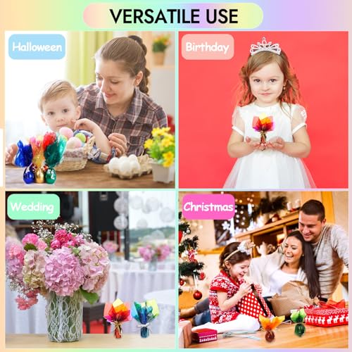 160 Blatt Farbige Transparente Folien, 19x19cm, Bunte Transparency Film, Farbige Zellophanfolien für DIY, Farbig Zellophanfolie, Farbig Cellophan Folie, für Blumen, Geschenkdekoration(8 Farben)