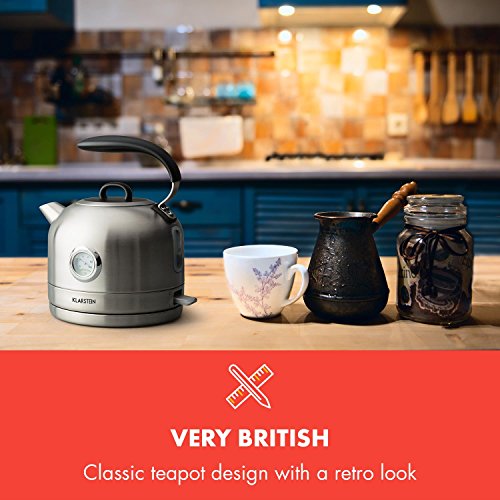 Klarstein Carlina Retro-Wasserkocher - Teekocher, Teekessel, 1,7 Liter, 1850-2200 W, analoge Temperaturanzeige, 360… – Bild 3