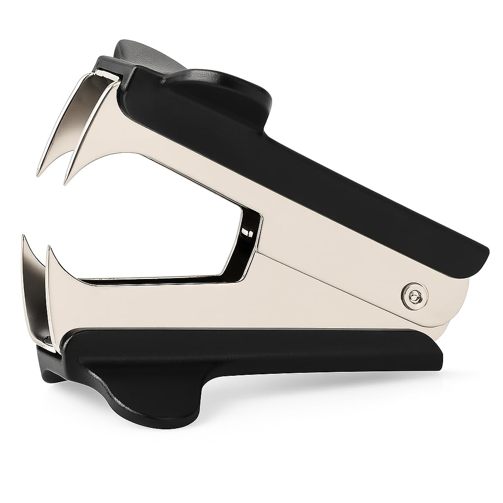 Fitto Staple Remover, Stainless Steel with Black Handle – Durable, Ergonomic Grip, Heavy Duty Staple Extractor, Ideal for Office, School, and Home Use