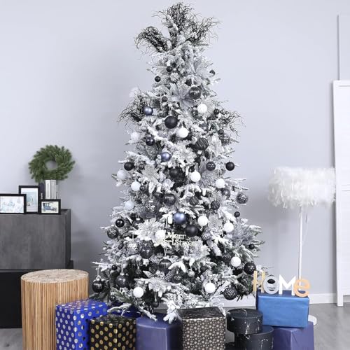 Christmas Balls Ornaments -36pcs Shatterproof Christmas Tree Decorations with Hanging Loop for Xmas Tree Wedding Holiday Party Home Decor,6 Styles in 3 Sizes(Black) - image 6