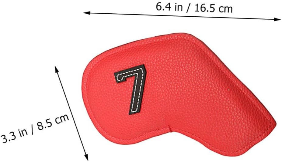 Toyvian 10 Pcs Golf Iron Cover Caps Double Sided Digital PU Covers for Golf Clubs Colorful for Unisex Adult