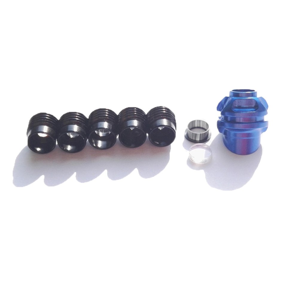 SHARROW Archery 37 Degree Peep Sight Aluminum Hooded with 5pcs Inner Core and Clarifier Lens Aperture Kit (Blue, 8x lens)