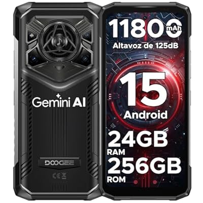 DOOGEE Blade20 Pro Telefono Movil Irrompible Android 15 Movil Resistente 11800mAh 24GB RAM+256GB ROM/2TB 6.6" HD+ 90Hz Altavoz de 125 dB Gemini AI Cámara 50MP+20MP+8MP IP68IP69K/Face ID
