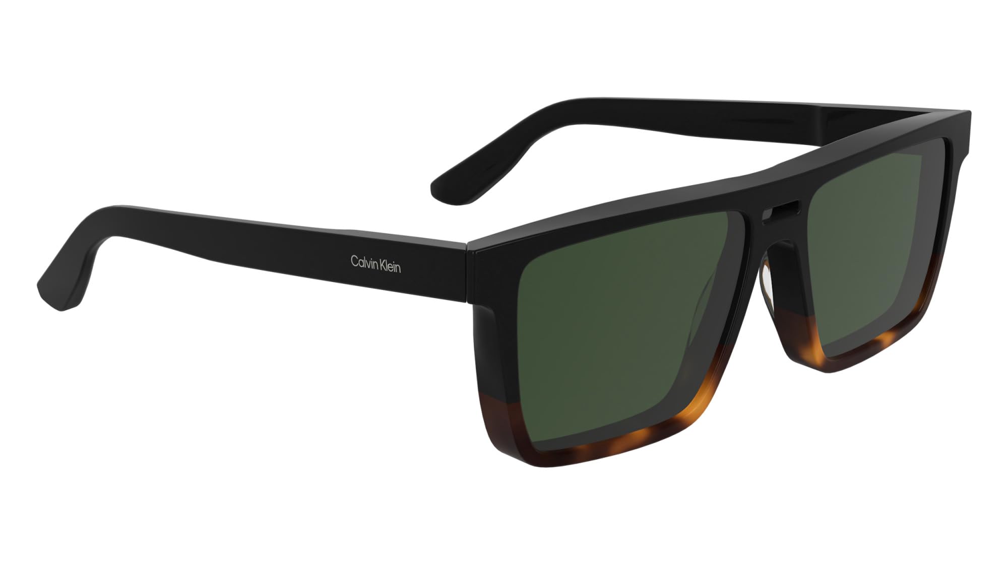 Calvin Klein Men's Sunglasses CK25501S - Black/Havana with Solid Green Lens