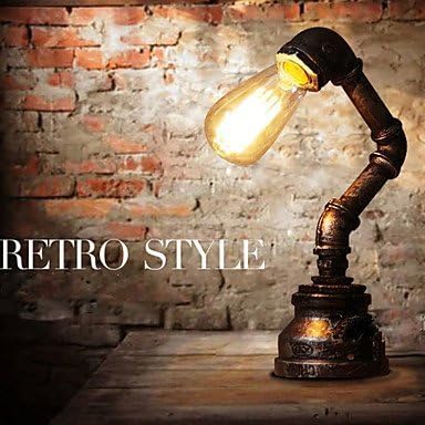 DXZMBDM 220V Table Lamps Industrial Loft Retro Novelty Desk Lamp/Study Room Light/NightBar Light/Metal Painting Process , Yellow-220-240V