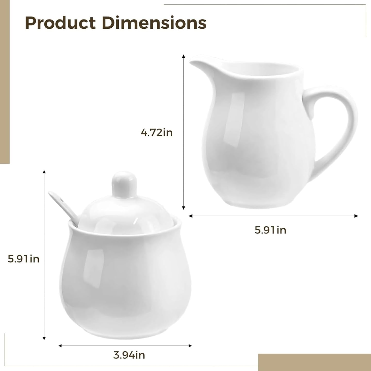 Juego de Servicio de café de cerámica con 2 azucareros Multiusos y lecheras, Servicio de café y té para Restaurante Familiar