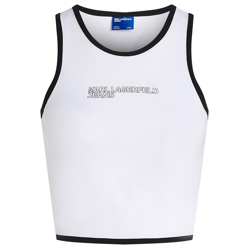 KARL LAGERFELD JEANS Women Outline Logo Top White XS