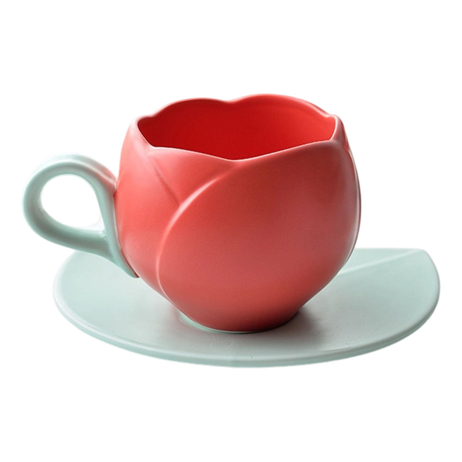Generisch Colección de tazas y platillos de cerámica de estilo europeo, 300 ml de capacidad, materiales, ideal para fotografía, cafetería, tazas y platos de moda