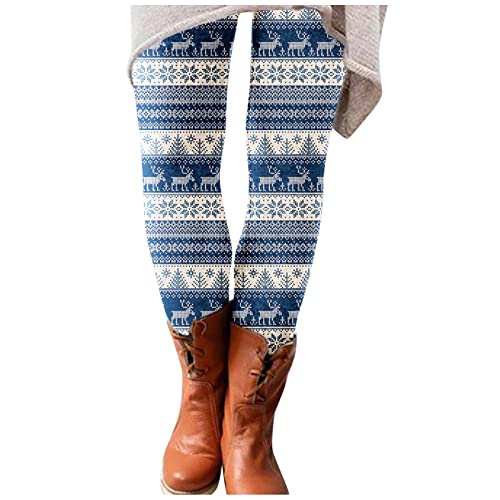 Qixiu Weihnachts Hosen Damen,Thermo Jeggings Damen,Sport Leggings Damen,Schlafanzug Damen Flanell,Pyjamahose,Weihnachtspullover Damen Bier...