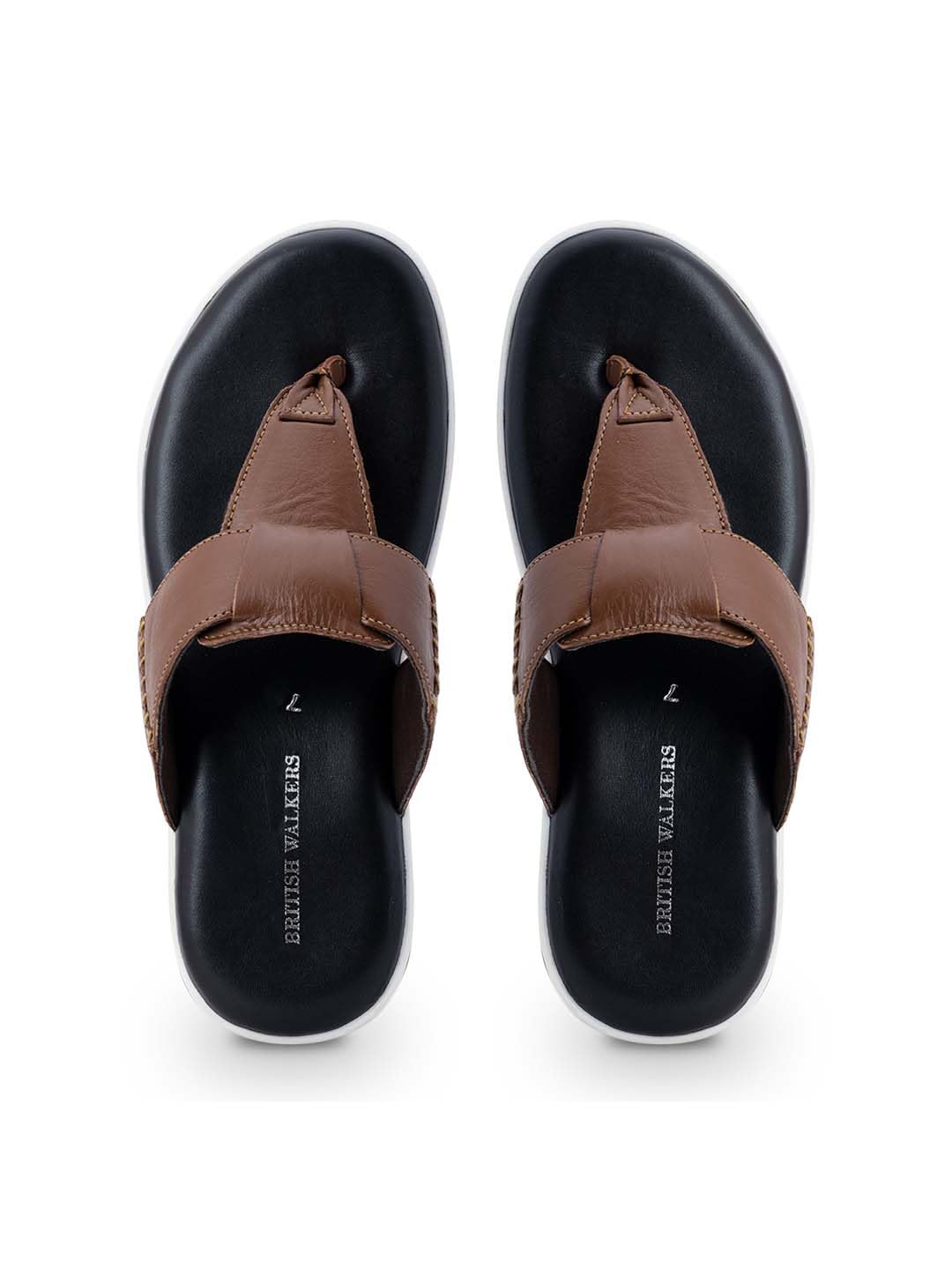 Khadims British Walkers Brown Leather Casual Flip Flops for Men (9466423) (B0D4V4H3FT) Amazon Price History, Amazon Price Tracker