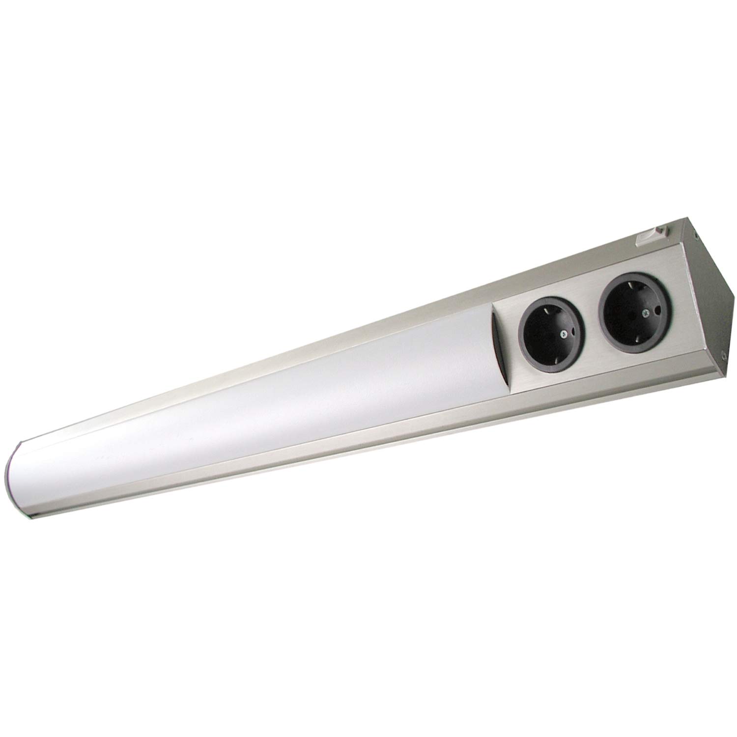 Corner Compact LED 6,5 W 4000K 560mm mit Steckdose, Edelstahl Effekt