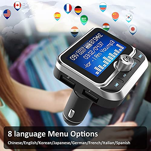 Adattatore audio Bluetooth. Trasmettitore FM auto Bluetooth MP3. Player Dual. USB QC 3.0. Caricabatterie veloce AUX. Auto audio FM. Modulatore con telecomando TF. Carta ( Color Name : FM transmitter )