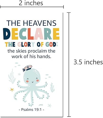 Miniatura 5 de 60 mini tarjetas de positividad con versículos bíblicos surtidos perfectos para estudios bíblicos infantiles, devocional diario para niños y regalo