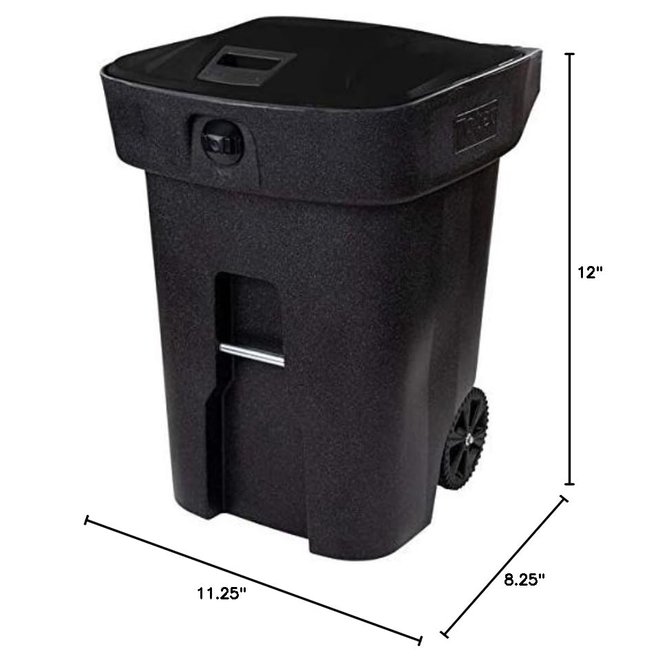 Caneca de basura rectangular con ruedas y tapa bloqueable miniatura 5