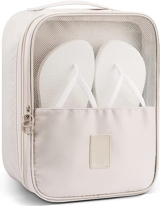 steflon Compact Shoe Bag/Organizer/Pouch | Protect 3 Pairs of Shoes | Perfect for Travel and Daily Storage (Cream)-picture-2