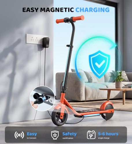 Image of Electric Scooter for Kids Ages 6-12, 150W Motor,10 Mph Max Speed, LED Display, K2-2 Speeds (6 /10 MPH), K2 Pro /K6-3 Speeds, Magnetic Charging, Colorful Light, Dual Brake Scooter for Girls Boys