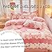 MorroMorn Pink Duvet Cover Queen, Cream Cake Kawaii Bedding Sets, Fluffy Comforter Covers Set, Down Alternative Blanket Ultra Soft Cute for Girls Kids Teen Women Full Double Size