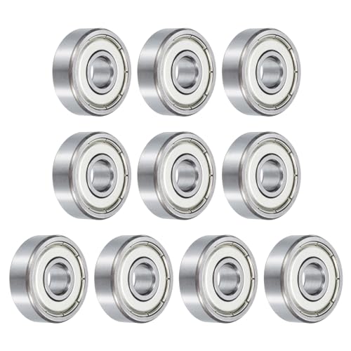 Image of sourcing map 10pcs 628ZZ Bearing 8x24x8mm, Chrome Steel Double Shielded Precision Bearing, Lubricated Deep Groove Ball Bearings, P6 (ABEC 3)