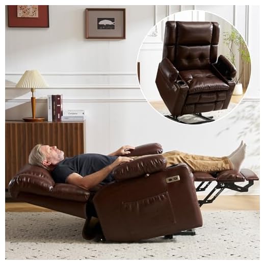 10 Luxury Gift Ideas for New Homeowners - Sale is Live - 2026 Dual Motor Power Lift Recliner Chair for Elderly with Massage and Heat, Oversized Lift Chair with Arm Storage, Lay Flat Lift Recliner for Adults, Big Tall, Infinite Position, Brown