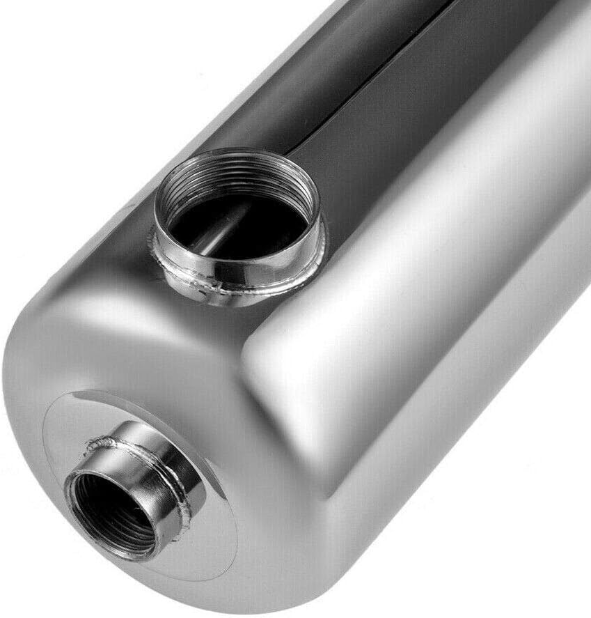 In line Swimming Pool Heat Exchanger Heat Recovery Pool Heater Stainless Steel Shell&Tube Heat Exchanger for Pools Spas Hot Tubs Snow Melting Hydronic Heating1 1/2" NPT(Same Side,200Kbtu/Hour)
