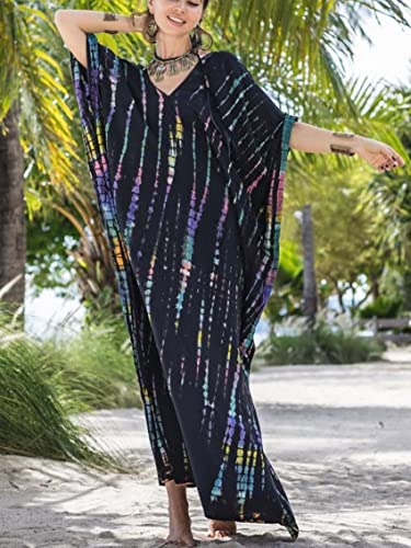 Image of Kaftan Dresses for Women Plus Size Summer Beach Dress with Print and Swim Cover Ups