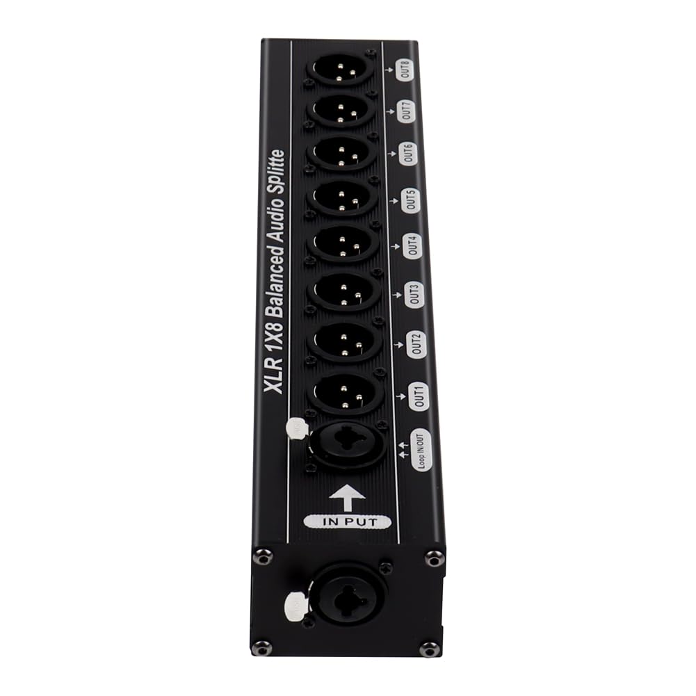 XLR-Splitter 1 Eingang 8 Ausgänge Symmetrisch Loop-Ausgang Pro