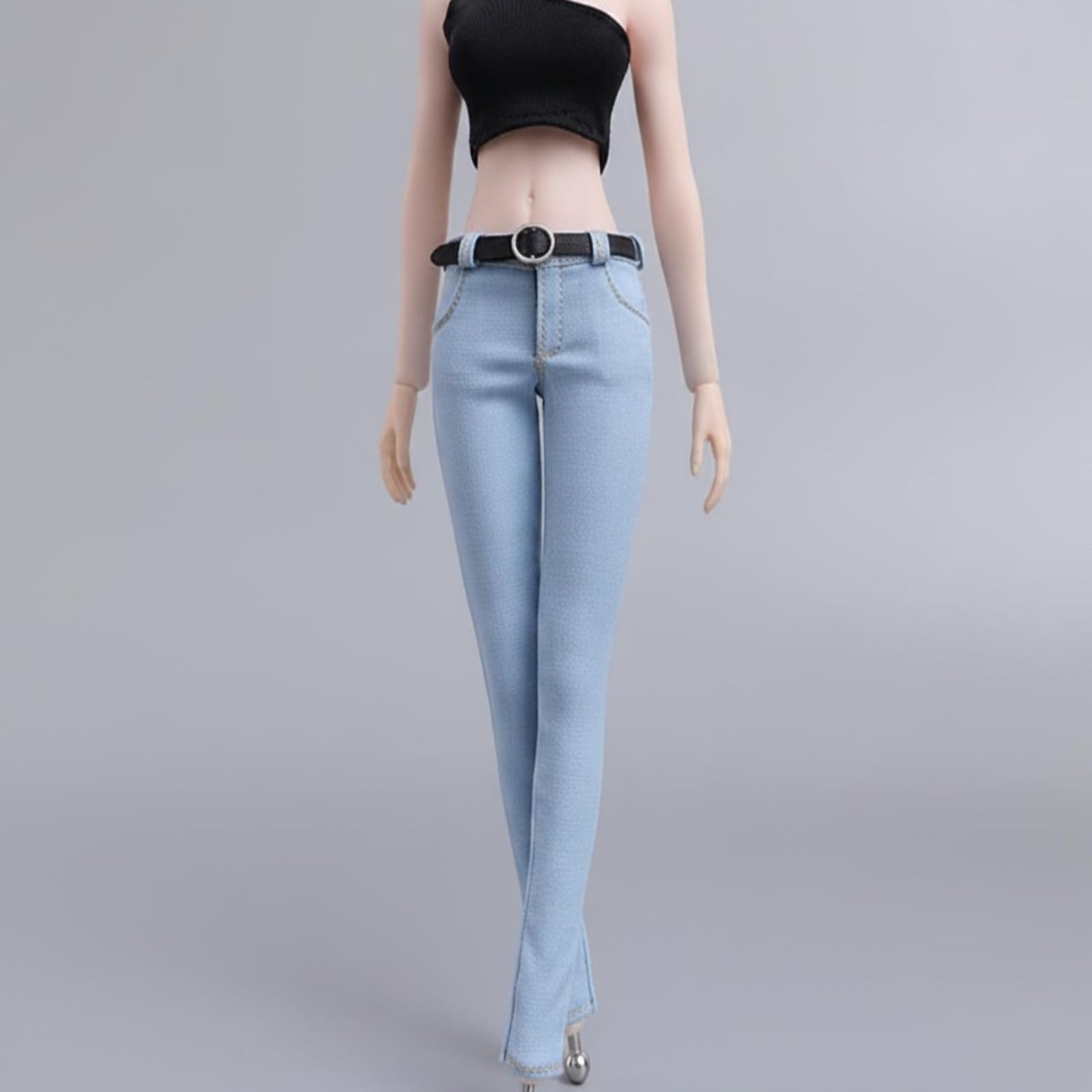 LOVIVER Jeans con Gilet e Cintura Coordinato, Style to 2, Color to 2