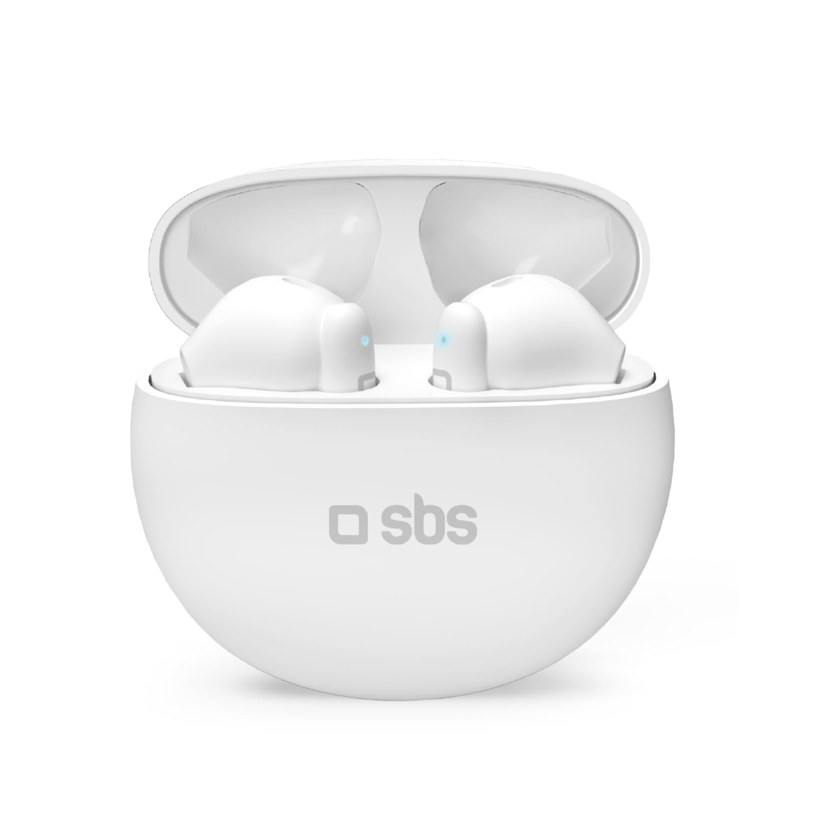 SBS Twin Pure Drops - Cuffie Auricolari Semi In-Ear True Wireless Stereo, Custodia di Ricarica, Microfono HD, Controlli Touch, per Smartphone, Tablet, Laptop, 35 Ore