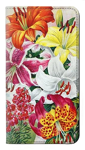 Housse Samsung Galaxy A56 étui cuir clapet à rabat avec motif fleurs rétro