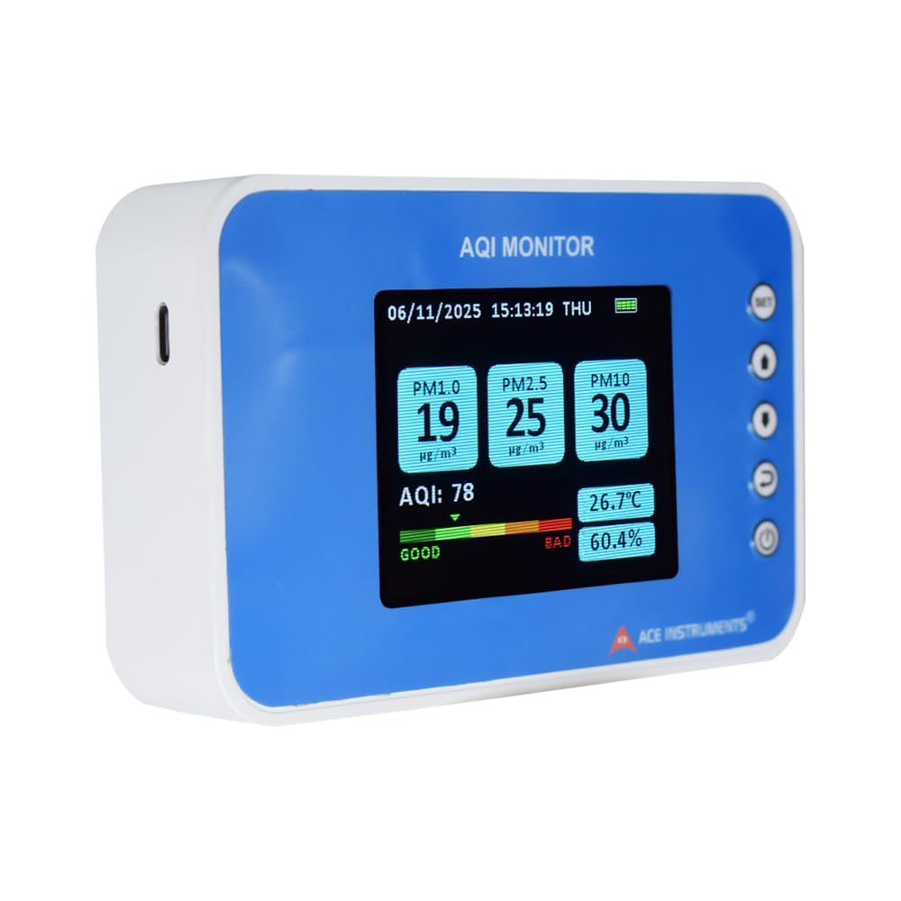 Smart Smog Detector & Indoor Air Quality Monitor | PM1 / PM2.5 / PM10, Temp, Humidity & AQI | Advanced 6-in-1 Environmental Sensor for Homes, Hospitals, Offices & Laboratories | AI-IAQ6-N-image-5