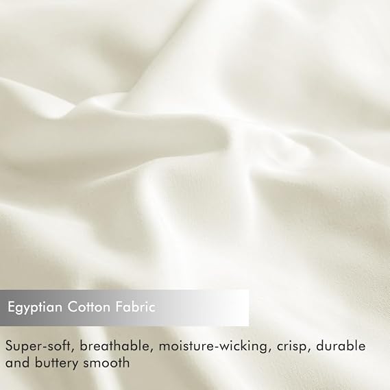 WINLIFE 100% Cotton Pillow Cases Standard Set of 2, Pillowcases Standard Size Long Staple Cotton, 2026 inches, Cooling, Breathable & Soft Pillowcase Covers, Beige