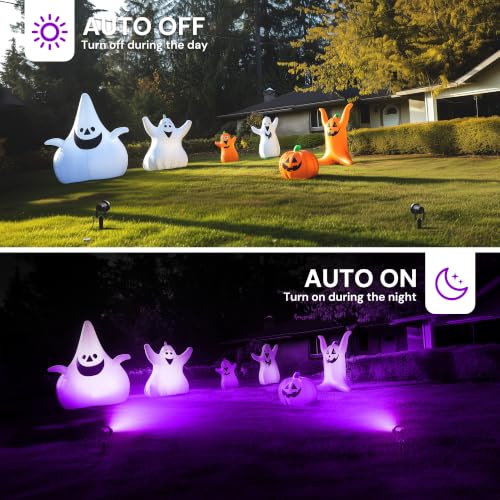 Image of L LOHAS LED Halloween Purple Spotlights Outdoor, 12W Dusk to Dawn, 2 Pack